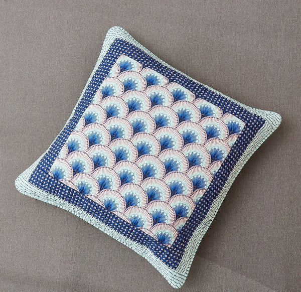 DaDa Bedding Mediterranean Fans Breezy Waves Minty Blue Euro Pillow Sham Cover, 26