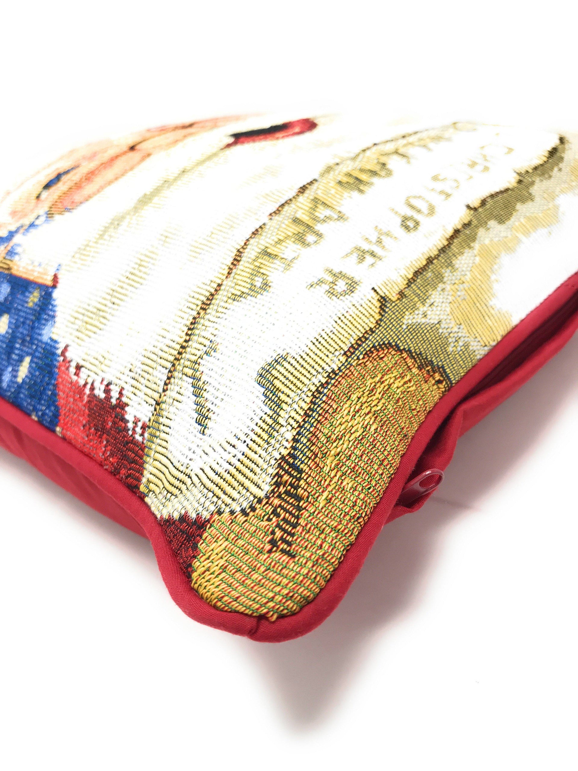 DaDa Bedding Naughty or Nice Santa Claus Christmas Woven Tapestry Throw Pillow Cover - 16