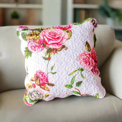 DaDa Bedding Set of 2 Romantic Roses Spring Floral Pink Throw Pillow Covers, 18