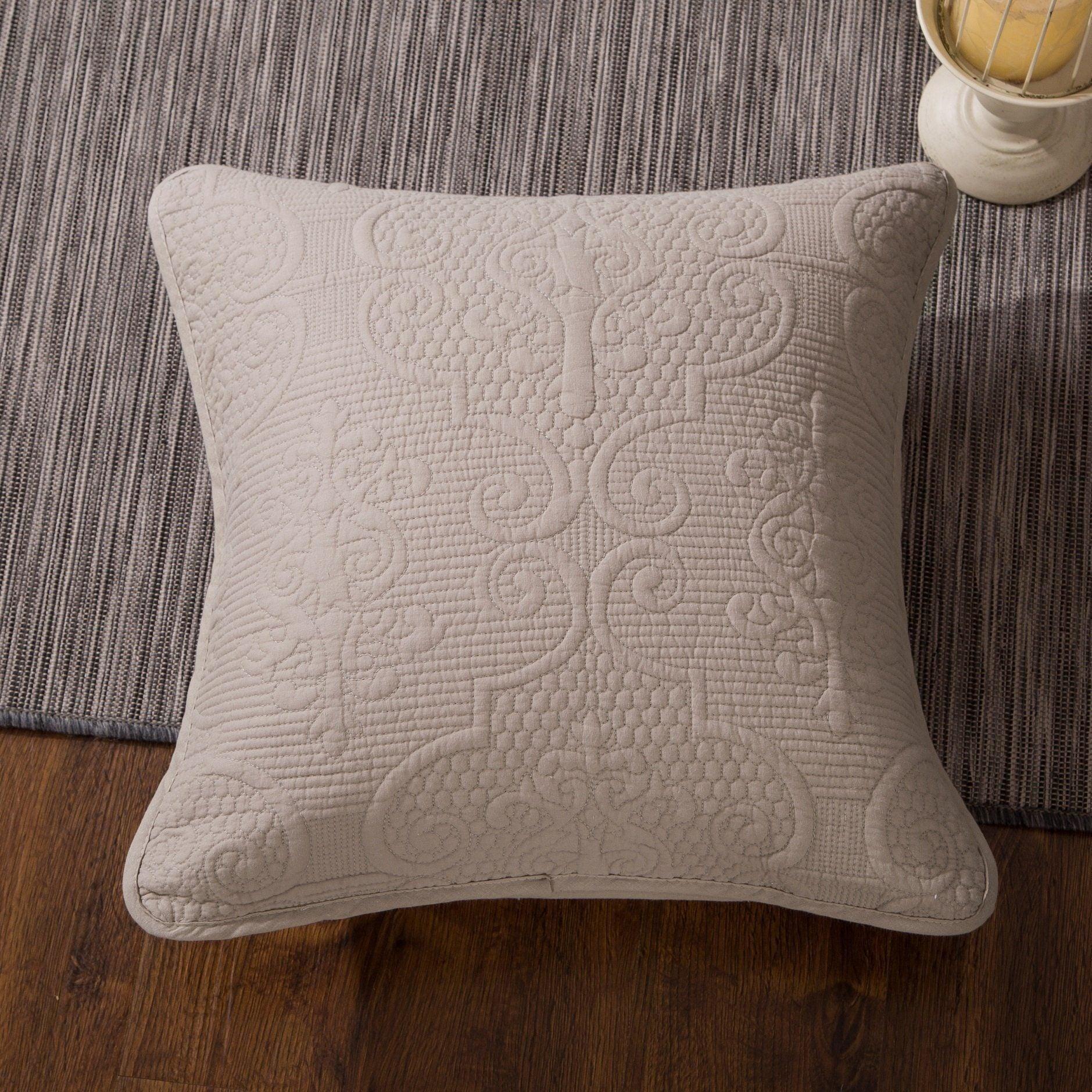 DaDa Bedding Set of 2-Pieces Sandy Beige Taupe Square Cushion Throw Pillow Covers, 18