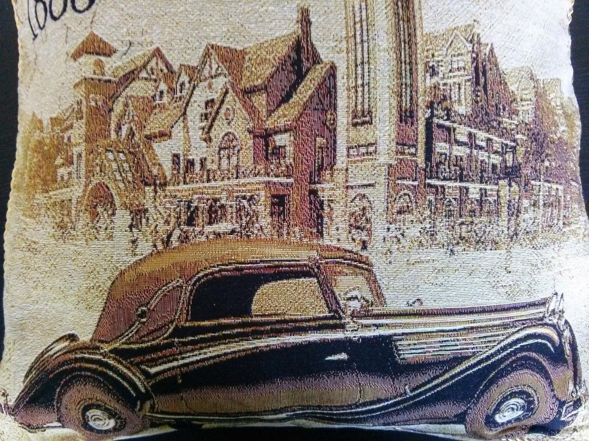 Tache A Drive into Town with Benz Throw Pillow Cushion Cover