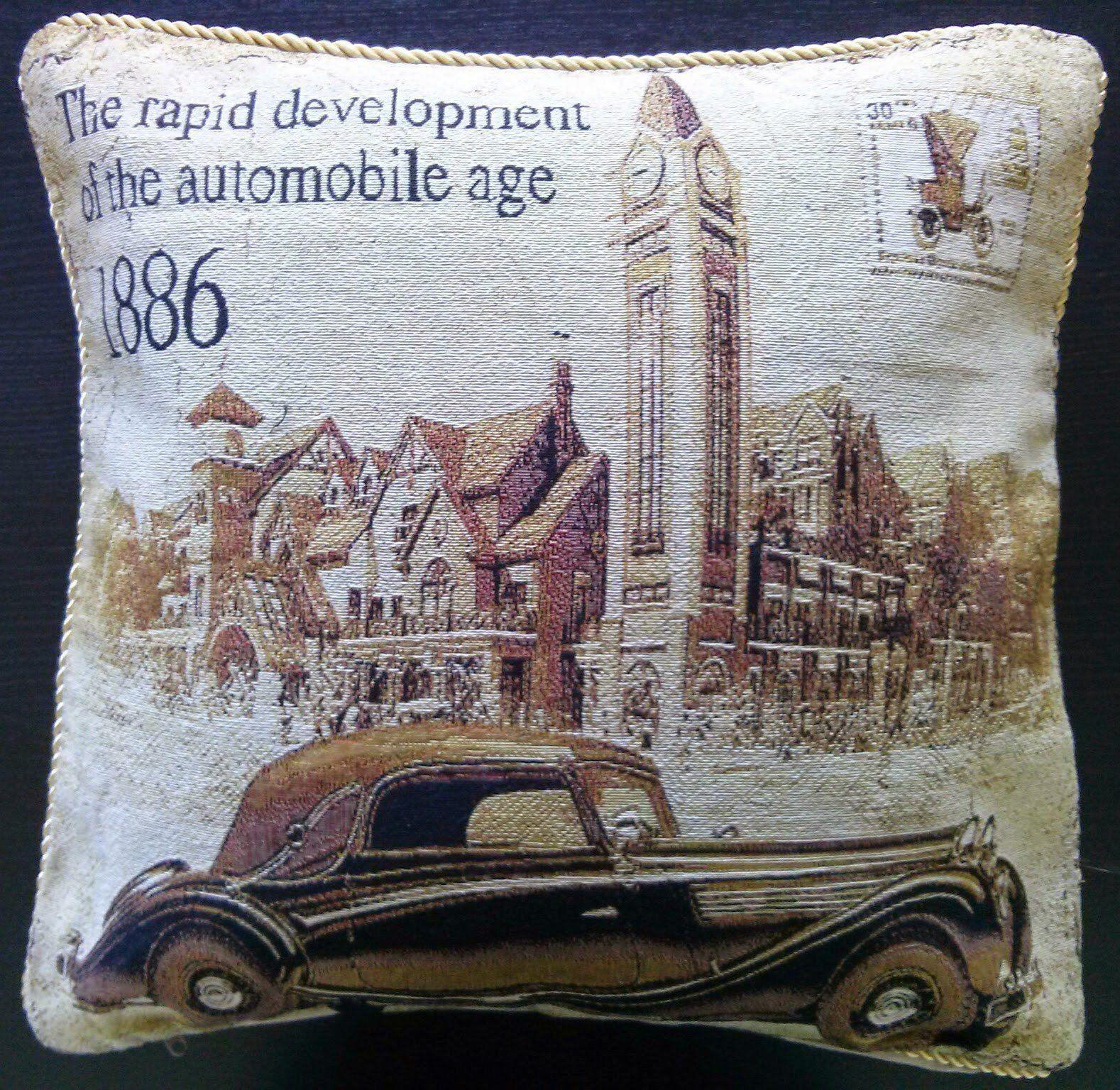 Tache A Drive into Town with Benz Throw Pillow Cushion Cover