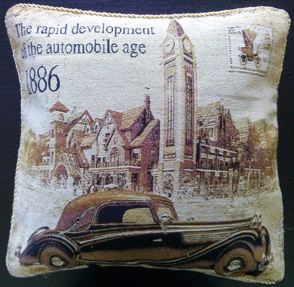 Tache A Drive into Town with Benz Throw Pillow Cushion Cover