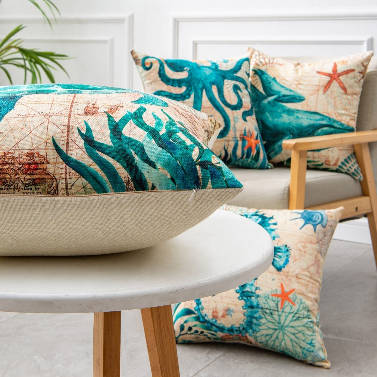 Sea Turtle Print Cushion Cases