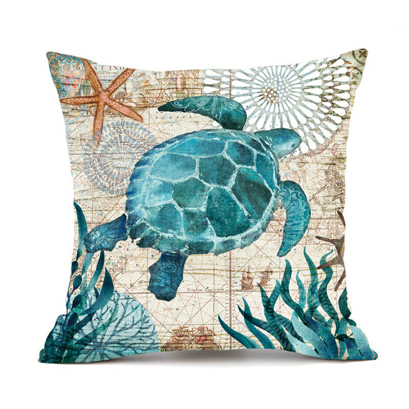 Sea Turtle Print Cushion Cases