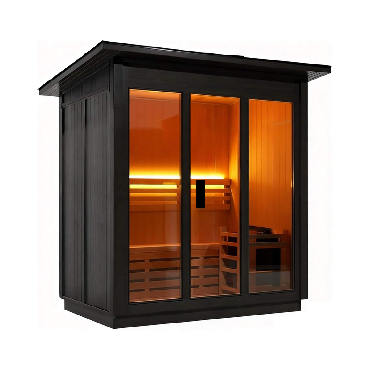 Custom 6-Person Luxury Canadian Hemlock Outdoor Steam Sauna With Heater And Stones [Made-To-Order] (SAK63821)