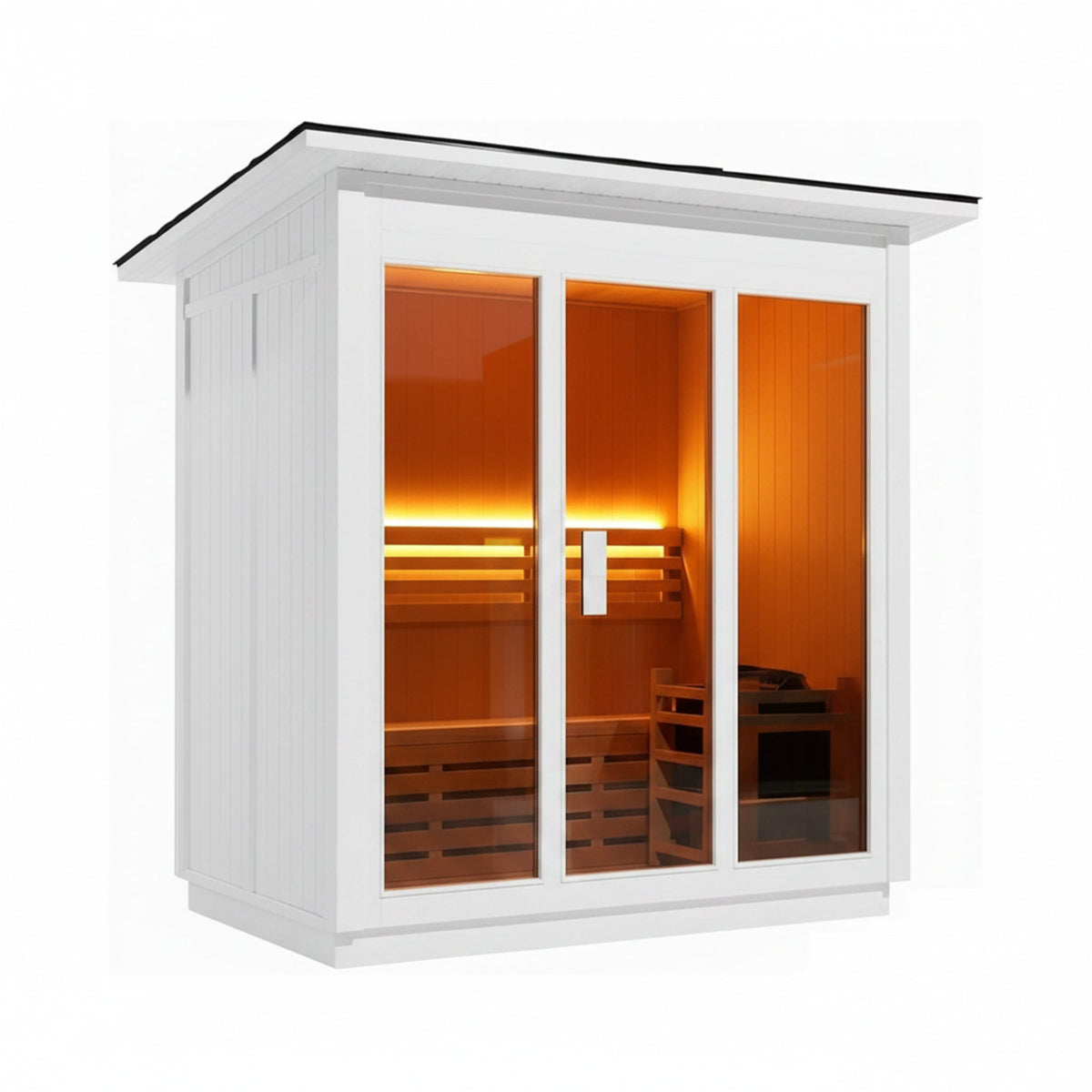 Custom 6-Person Luxury Canadian Hemlock Outdoor Steam Sauna With Heater And Stones [Made-To-Order] (SAK63821)