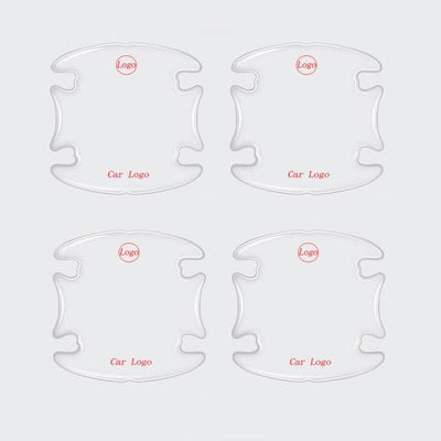 Custom Logo Car Door Sticker Scratches Resistant Cover Auto Handle Protection Film Anti-Scratch Invisible Car Door Handle Stickers Fit for Mercedes Benz Carbon Fiber Protection Film Anti-Collision Protection Exterior Accessory Car Decor Car Stickers