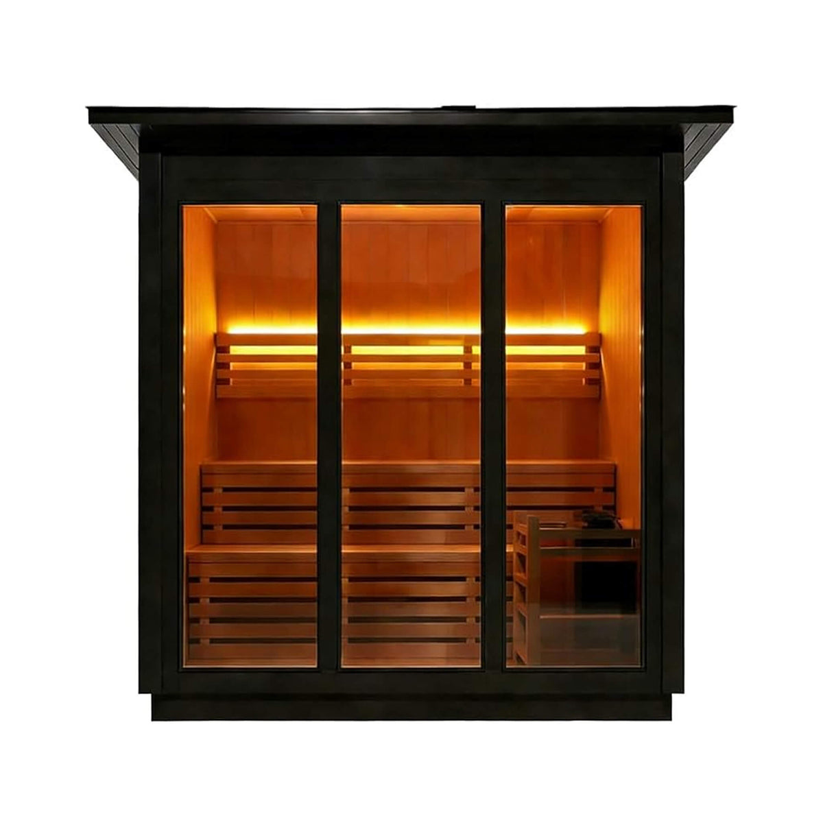 Custom 8-Person Luxury Canadian Hemlock Outdoor Steam Sauna With Heater And Stones [Made-To-Order] (SAK95107)