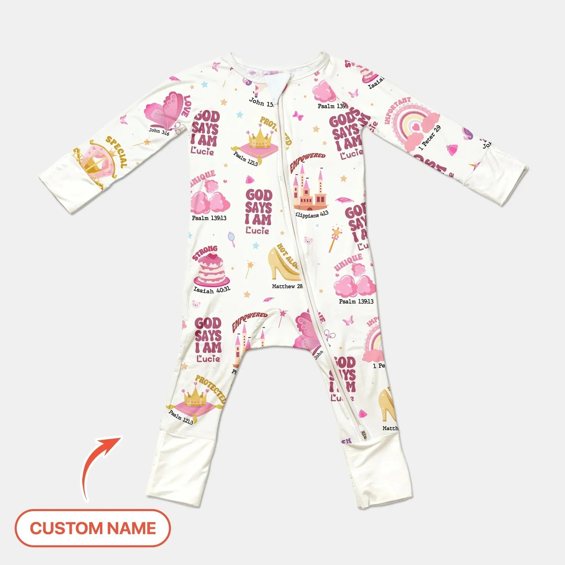 Custom Name God Says I Am Girl Custom Name Bamboo Convertible Zippy