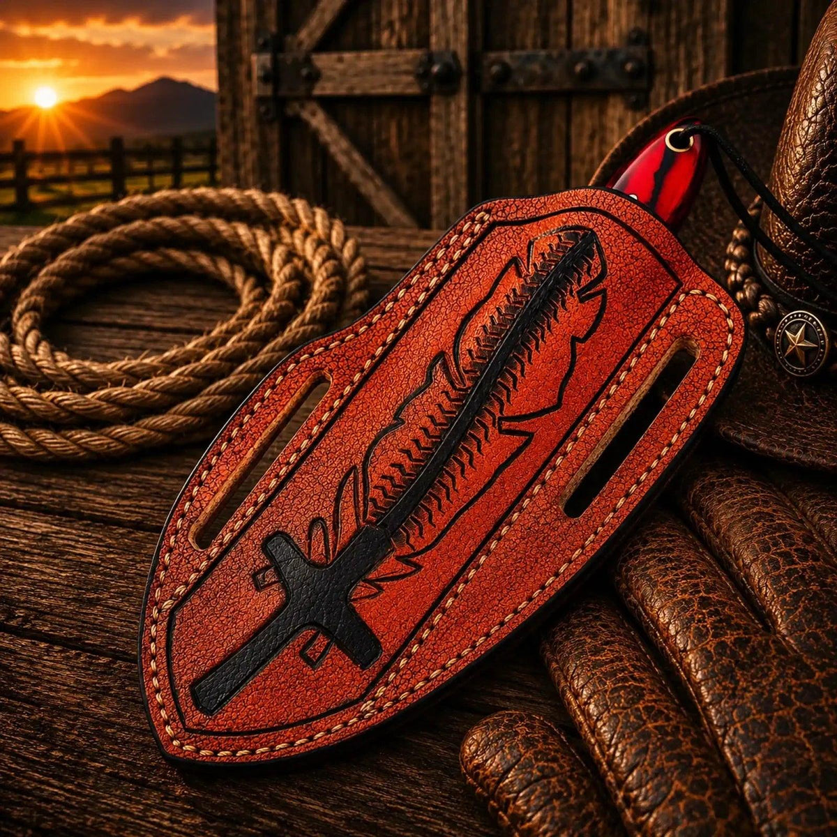 Custom Pancake Sheath Knife – Rasp File Blade Resin Handle
