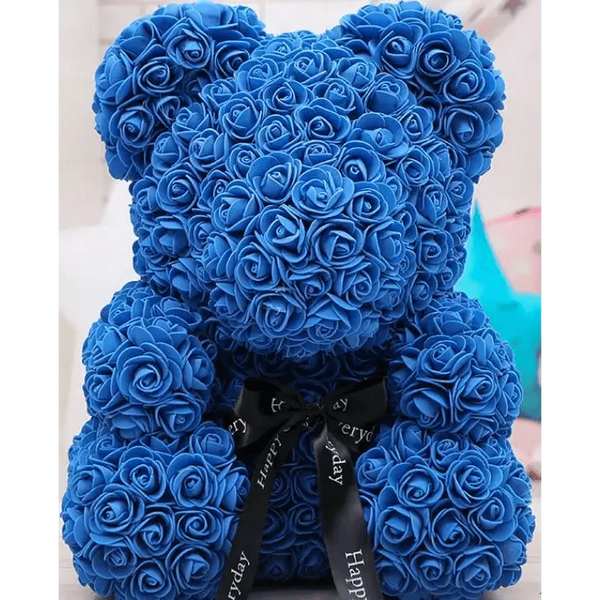 Cute artificial rose flower teddy bears gift box for home decor - Christmas Valentine's Day wedding day presents