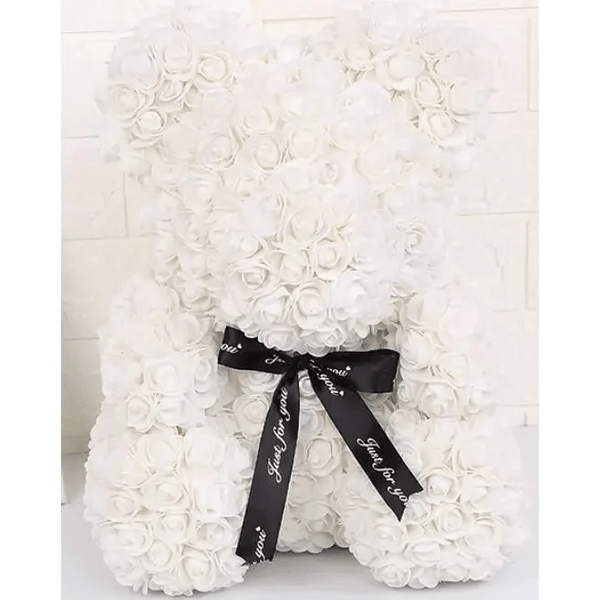 Cute artificial rose flower teddy bears gift box for home decor - Christmas Valentine's Day wedding day presents
