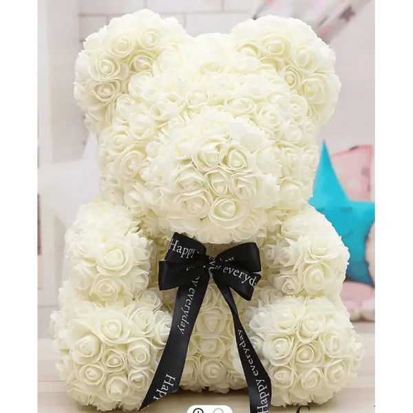 Cute artificial rose flower teddy bears gift box for home decor - Christmas Valentine's Day wedding day presents