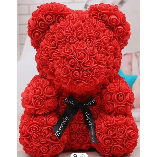Cute artificial rose flower teddy bears gift box for home decor - Christmas Valentine's Day wedding day presents