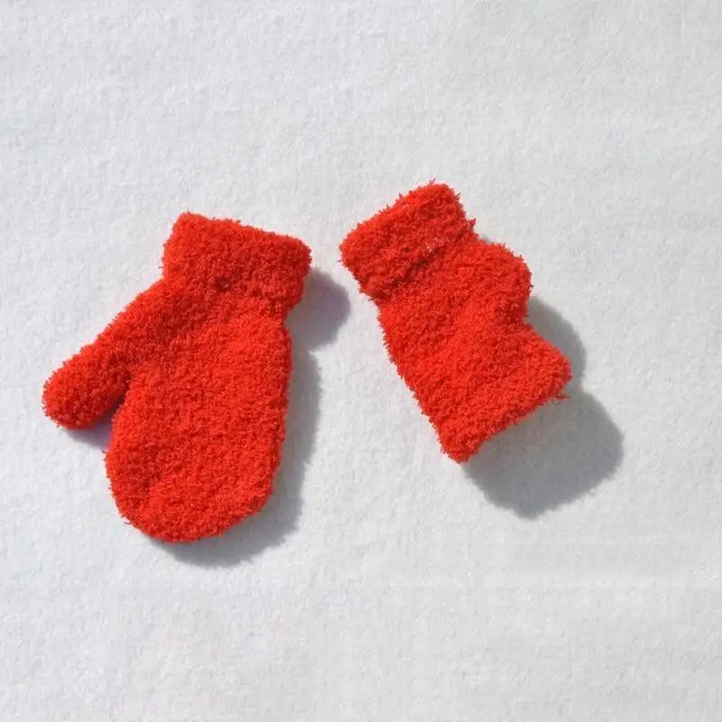 Cute Baby Colorful Thick Warm Gloves For Kids Classic Full Finger Mittens Soft Comfortable Winter Gloves For Children