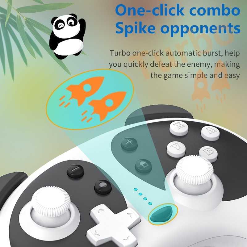 Cute Black White Joystick Wireless Bluetooth Panda Joystick Remote Controller Gamepad Compatible With For PC Laptop