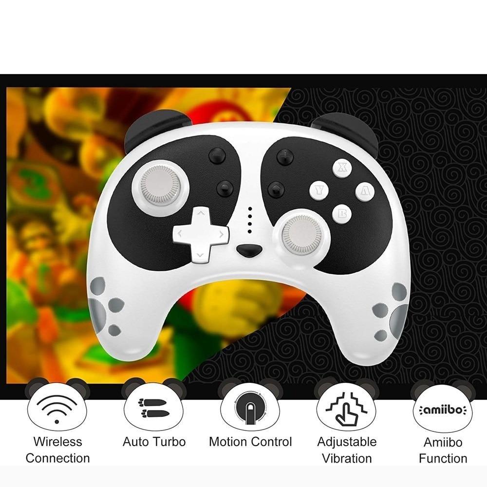 Cute Black White Joystick Wireless Bluetooth Panda Joystick Remote Controller Gamepad Compatible With For PC Laptop