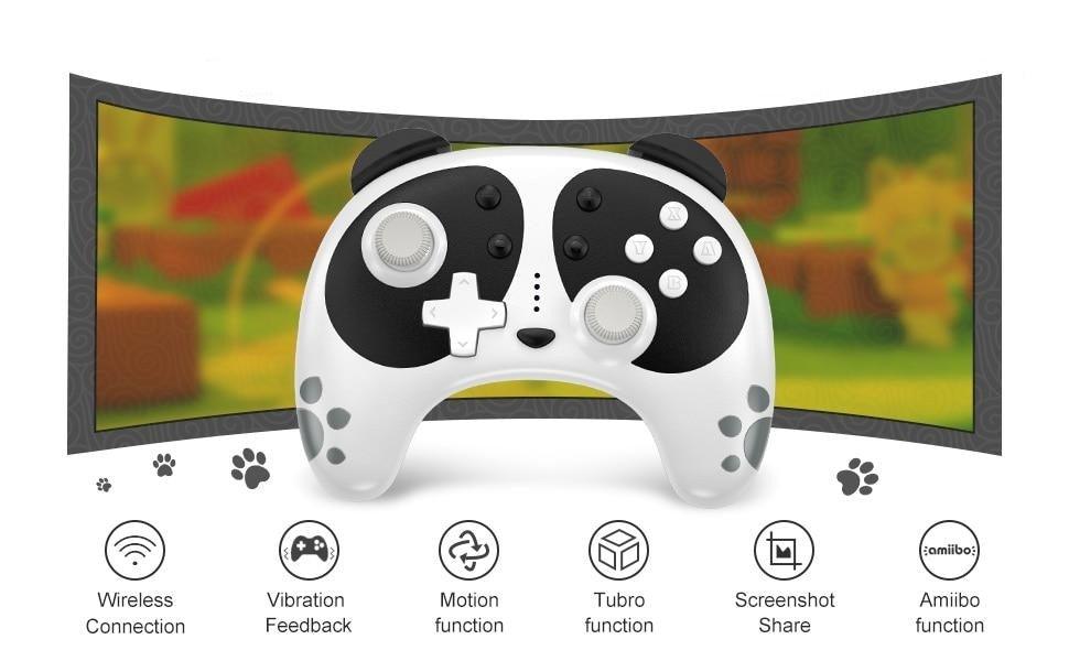Cute Black White Joystick Wireless Bluetooth Panda Joystick Remote Controller Gamepad Compatible With For PC Laptop
