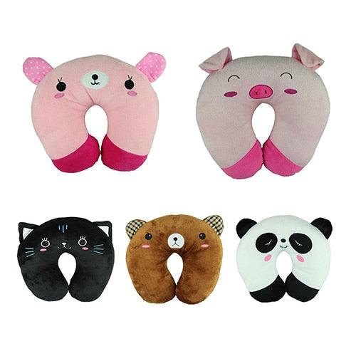 Cute Cartoon Animals U Shaped Pillow Toddler Neck Pillow Travel Car Neck Rest Pillow Support Head Rest Cushion Panda Cat Bear Rabbit Pig Kids Travel Pillow Toddler Neck Pillow U-Shaped Animal Kids Neck Pillow With 3D Embroidery For Airplane