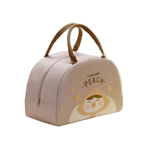 Cute cartoon thick lunch bag large capacity portable insulation bag hand-held lunch bag Oxford cloth lunch box bag
