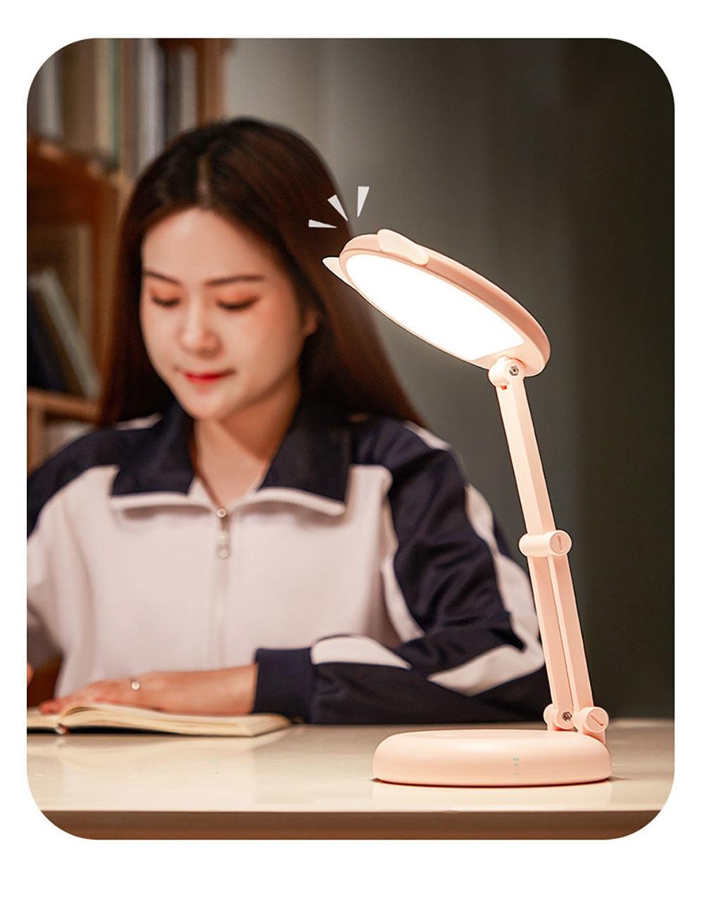 Cute Cat LED Table Lamp Children Study Eye Protection Desk Lamp 3600/6400mAh Long Battery Life Smart Bedroom Night Lamp Decorative Table Lamp Cute Study Lamps for Bedroom Décor