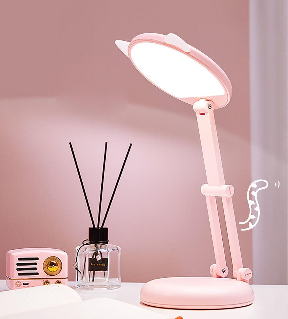 Cute Cat LED Table Lamp Children Study Eye Protection Desk Lamp 3600/6400mAh Long Battery Life Smart Bedroom Night Lamp Decorative Table Lamp Cute Study Lamps for Bedroom Décor