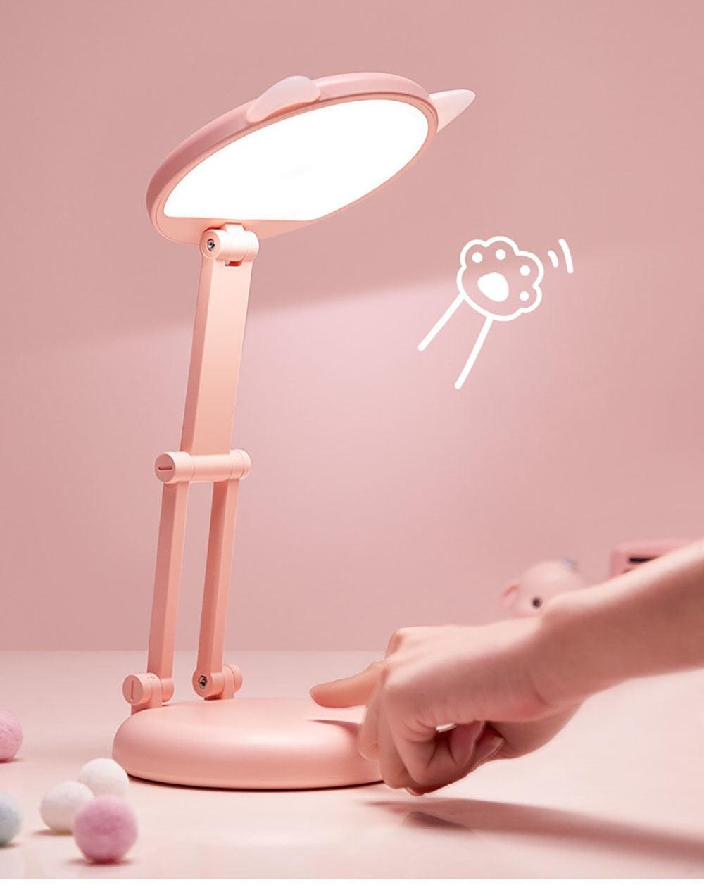 Cute Cat LED Table Lamp Children Study Eye Protection Desk Lamp 3600/6400mAh Long Battery Life Smart Bedroom Night Lamp Decorative Table Lamp Cute Study Lamps for Bedroom Décor