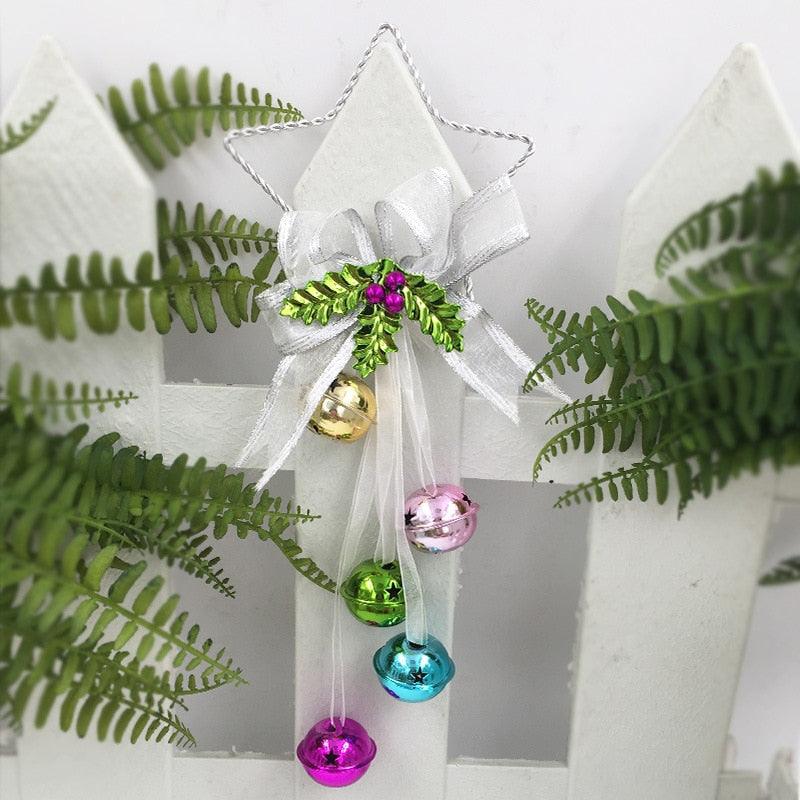 Cute Christmas Tree Bell Pendants Hanging Tree Decorations Door Metal Jingle Bell Hangers Wind Chimes Christmas Jingle Bells Door Hanger Ornaments Christmas Tree Ornaments Decoration