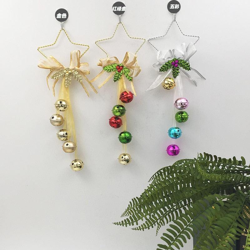Cute Christmas Tree Bell Pendants Hanging Tree Decorations Door Metal Jingle Bell Hangers Wind Chimes Christmas Jingle Bells Door Hanger Ornaments Christmas Tree Ornaments Decoration