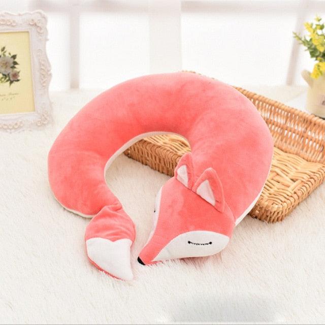 Cute Fox Animal Cotton Plush U Shape Neck Pillow Travel Car Home Pillow Nap Animal Pillow Health Care with Eye Mask Cute Fox U Shaped Neck Pillow for Car Airplane Traveling ,Animal Plush Stuffed Travel Pillow Travel Pillows Cartoon Planes Fox Animal