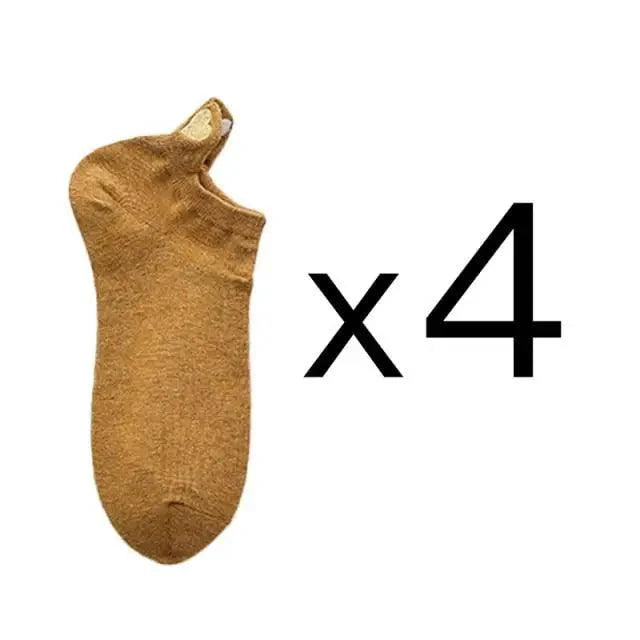 Cute Heart Design 4 Pairs Socks For Women Fashion Spring Cotton Modern Girls Casual Outdoor Socks For Women