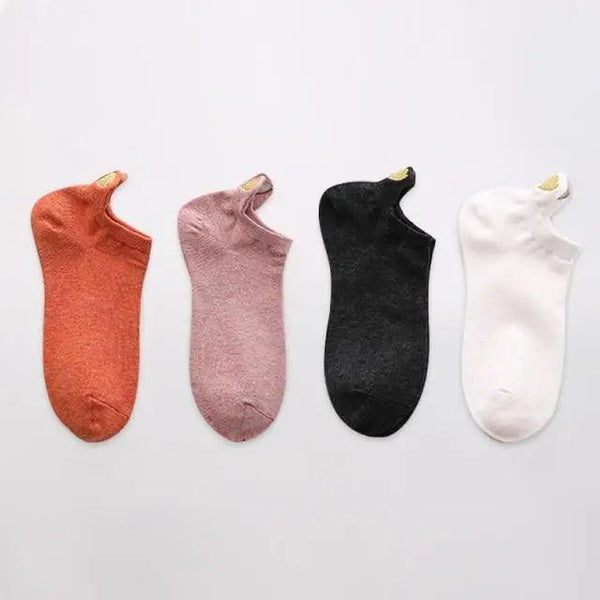Cute Heart Design 4 Pairs Socks For Women Fashion Spring Cotton Modern Girls Casual Outdoor Socks For Women