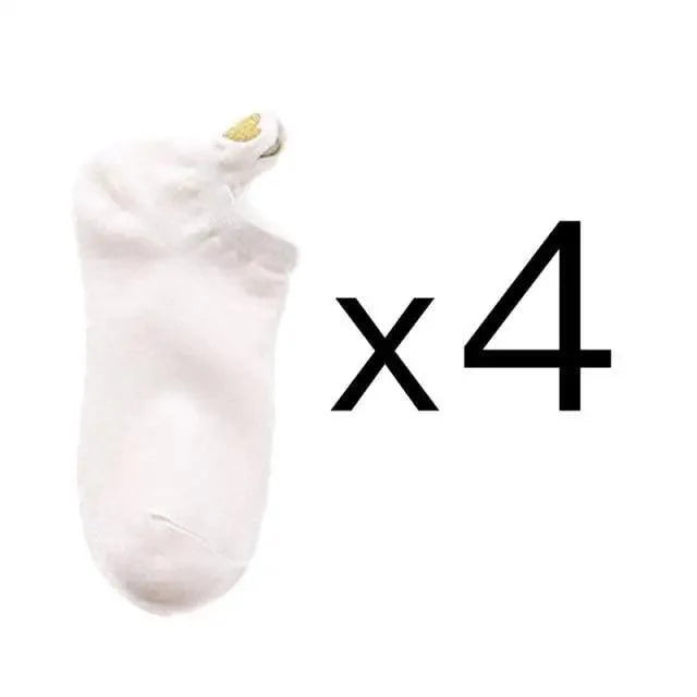 Cute Heart Design 4 Pairs Socks For Women Fashion Spring Cotton Modern Girls Casual Outdoor Socks For Women