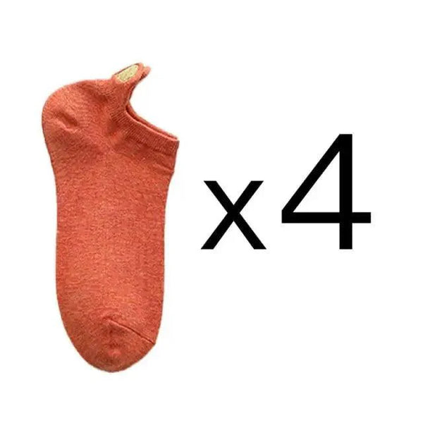 Cute Heart Design 4 Pairs Socks For Women Fashion Spring Cotton Modern Girls Casual Outdoor Socks For Women