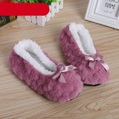 Cute Indoor Home Slippers Warm Soft Plush Slippers Non-Slip Indoor Fur Slippers Solid Color Cute Women Shoes Comfortable Warm Slippers Comfort  Plush Fleece Lined House Shoes