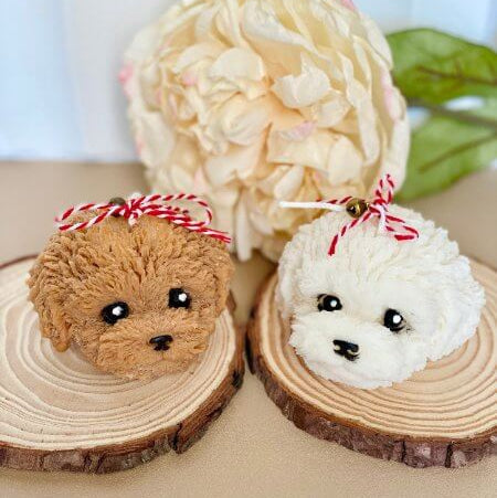 Cute Puppy Sculpture Candle – Hand-Poured Soy Wax | Ivory, Brown & Pink
