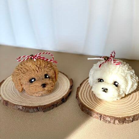 Cute Puppy Sculpture Candle – Hand-Poured Soy Wax | Ivory, Brown & Pink