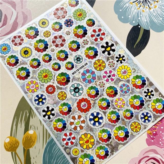 Cute rabbit Cute cat  Japanese Justice Girl 3D Back Glue Nail Sticker Nail Decoration Nail Art Nail Ornament Self Adhesive Nail Decals for Nail Art Decoration Including Hearts Stars Letters Bowknot Leaves Flowers Plants Fruits Butterflies for Woman