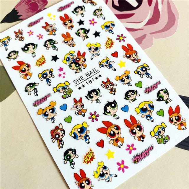 Cute rabbit Cute cat  Japanese Justice Girl 3D Back Glue Nail Sticker Nail Decoration Nail Art Nail Ornament Self Adhesive Nail Decals for Nail Art Decoration Including Hearts Stars Letters Bowknot Leaves Flowers Plants Fruits Butterflies for Woman