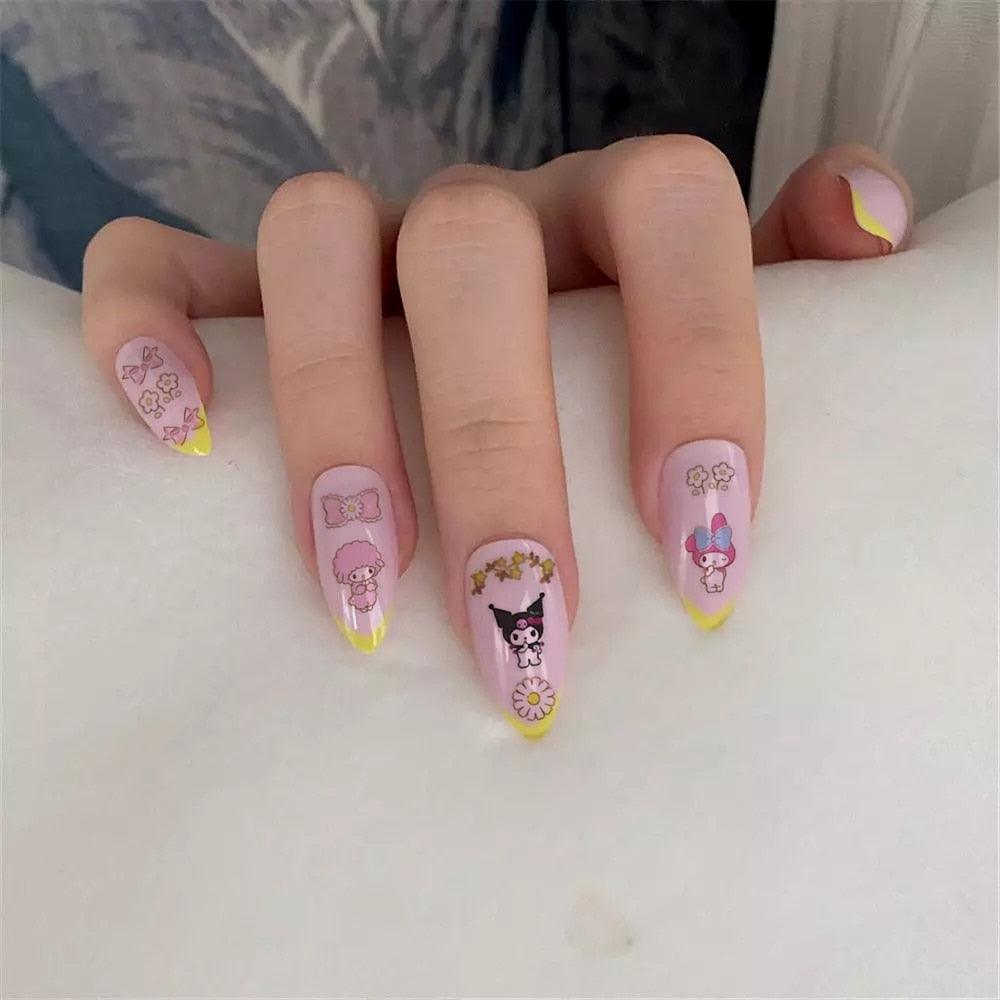 Cute rabbit Cute cat  Japanese Justice Girl 3D Back Glue Nail Sticker Nail Decoration Nail Art Nail Ornament Self Adhesive Nail Decals for Nail Art Decoration Including Hearts Stars Letters Bowknot Leaves Flowers Plants Fruits Butterflies for Woman