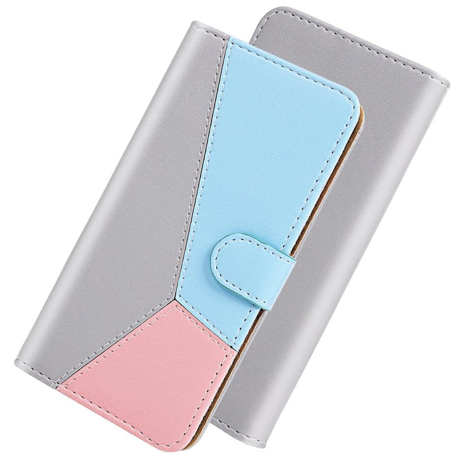 Cute Shockproof Flip PU Leather Wallet Cover Kickstand Card Slots Side Pocket Magnetic Closure Flip Phone Bags For iPhone 13 12 Mini 11 Pro Max XR X XS Max 7 8 6 6S Plus 5 5S SE Color Card Pocket Purse Wallet Case