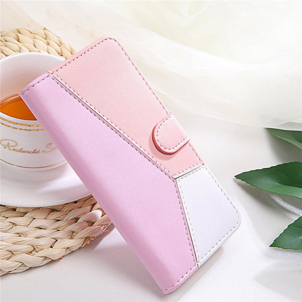 Cute Shockproof Flip PU Leather Wallet Cover Kickstand Card Slots Side Pocket Magnetic Closure Flip Phone Bags For iPhone 13 12 Mini 11 Pro Max XR X XS Max 7 8 6 6S Plus 5 5S SE Color Card Pocket Purse Wallet Case