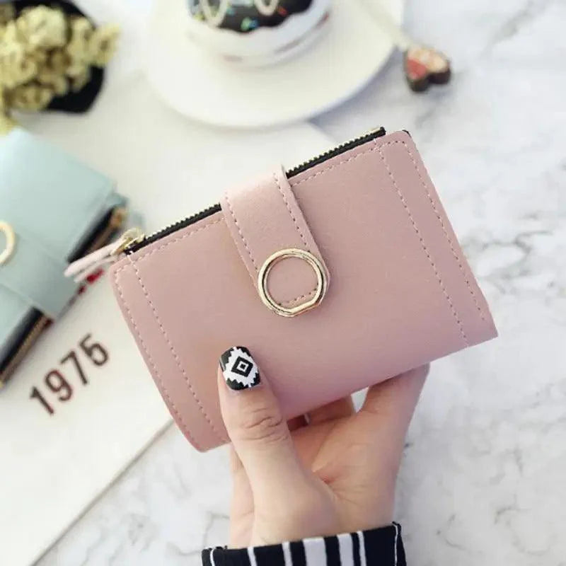 Cute Small Leather Purse For Women And Ladies Fashionable Card Bag Clutch Purse Money Clip Wallet For Females