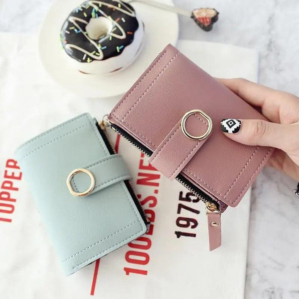 Cute Small Leather Purse For Women And Ladies Fashionable Card Bag Clutch Purse Money Clip Wallet For Females