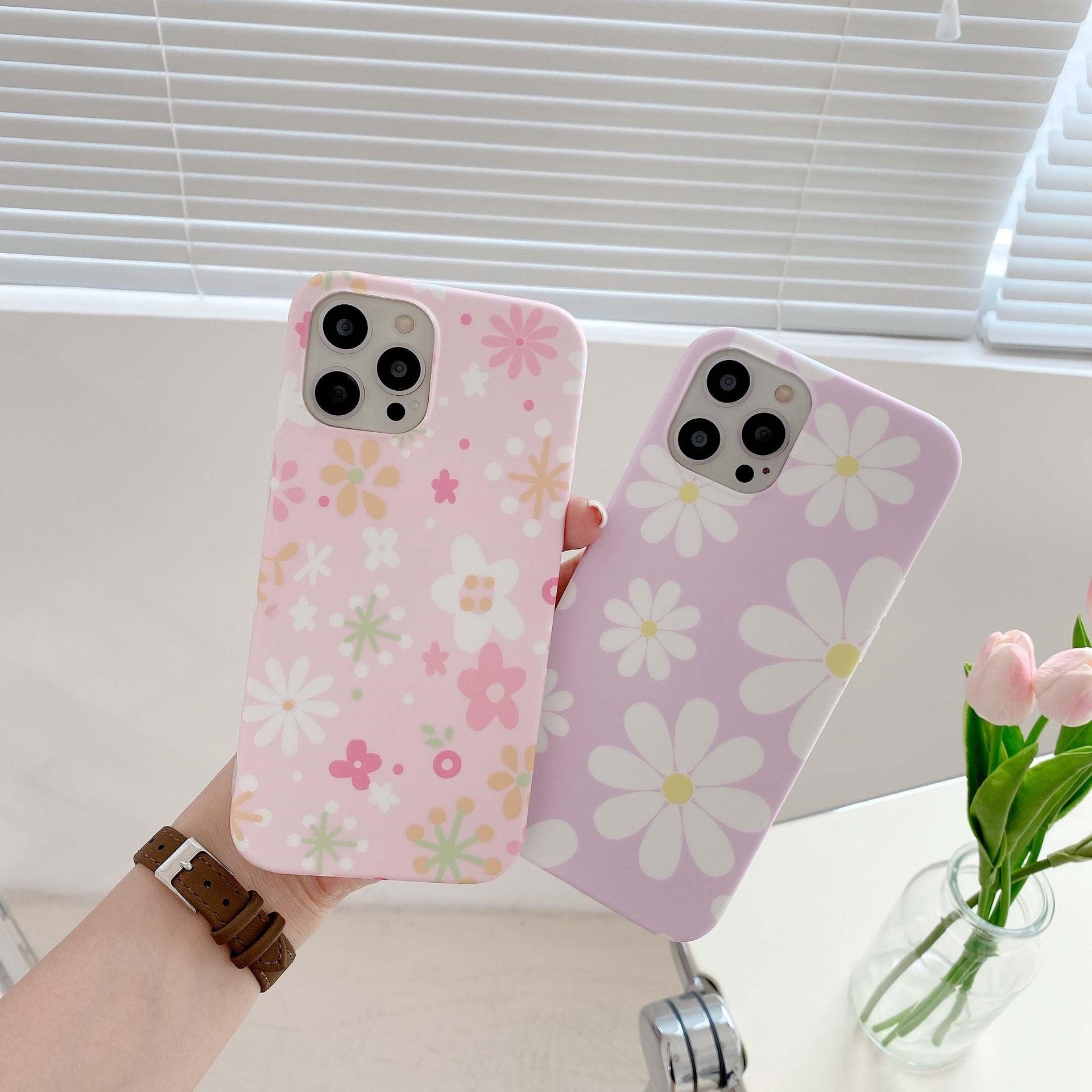 Cute Smooth Flower Phone Case For Iphone 13 11 Pro Max 12 Mini X Xr Xs Max 7 8 Plus Anti Knock Back Phone Cover Case Silicone Ultra Thin Shockproof Mobile Phone Case With Fashion Pattern Soft Bumper Full Body Protective Case For Iphone