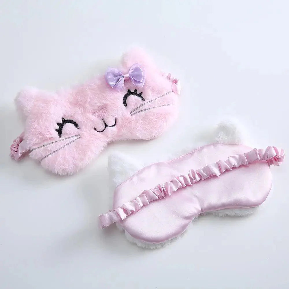Cute Soft Cat Eye Cover Sleep Mask Comfortable Cartoon Mask Travel Rest Sleeping Aid Eye Patch Sleeping Mask Lightweight Blindfold For Travel