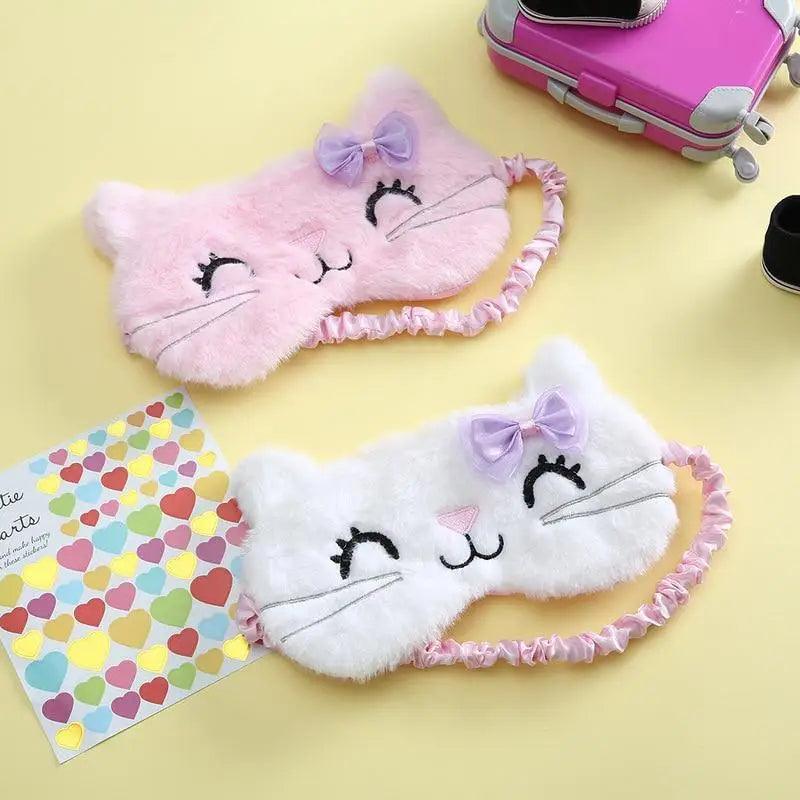 Cute Soft Cat Eye Cover Sleep Mask Comfortable Cartoon Mask Travel Rest Sleeping Aid Eye Patch Sleeping Mask Lightweight Blindfold For Travel