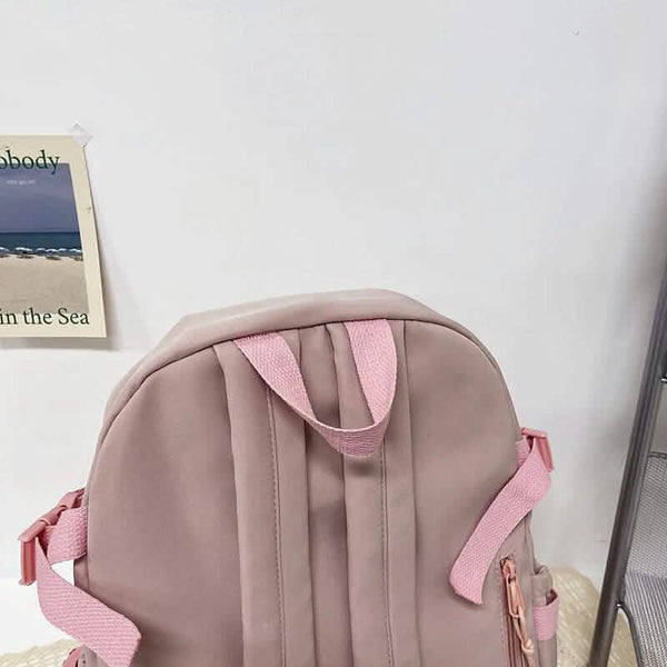 Cute Waterproof Multi-Pocket Women Backpacks with Bear Doll