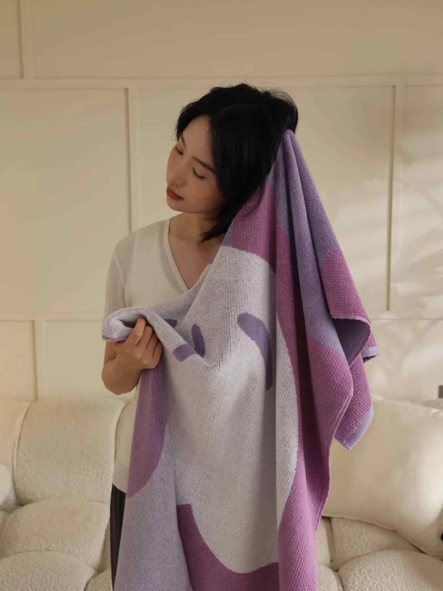 Cute Whimsical Floral Bath Towel - Soft, Absorbent, 100% Staple Cotton